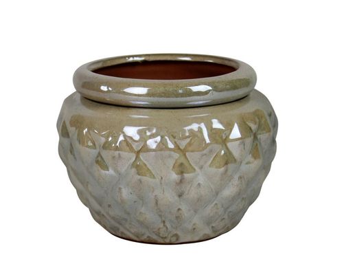 گلدان سرامیکی لعابدار خود آبیاری 6.5 اینچی برای گیاهان 16.5x12.5 سانتی متر